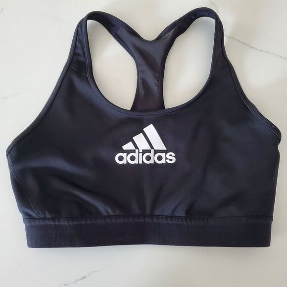 adidas Other - Adidas Women's Sports Bra Small Black Racerback Light Support Wireless Logo